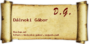 Dálnoki Gábor névjegykártya